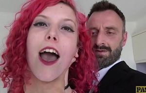 Redhead uk legal age teenager roughly banged and throat fucked