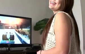 Bosomy teen facialized off out of one's mind her stepbrother pov