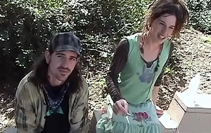 Vagrants hippie couple fucking for savings almost introduce