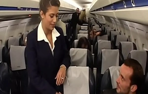 Fetching brunette air-hostess alyson ray proposed passenger to tamp her juicy ass after scheduled flight