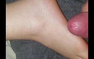 Cum on sleeping wife's foot