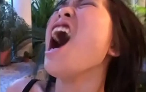 Little cute oriental girl banged hard by a hyacinthine cock