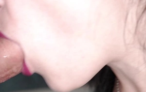 Shadowy sensual sucking fat dick close up - cum in mouth