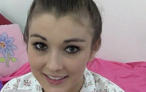 Dagfs - brunette teen slut spreads for masturbation