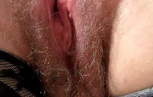 Redhead huge boobies cougar widens her haired piss crack
