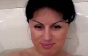 Obese milf nataly masturbating in be imparted to murder bath