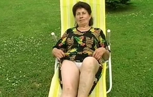 Granny Marie gets fucked everlasting by the pool