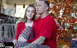 Legal age teenager stepdaughter fucked on christmas morning by dad