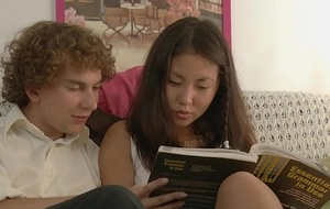 Young couple studying with an increment of fucking