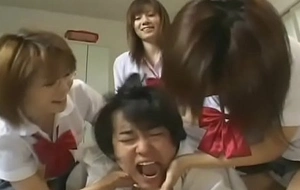 Japanese high school cuties abusing new student