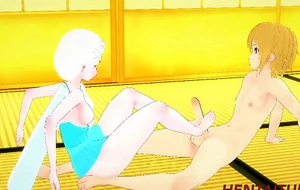 Disney frozen hentai - elsa footjob and fucked with cum inside her pussy