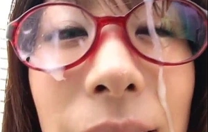 Mimi kousaka with specs licks unchanging penis