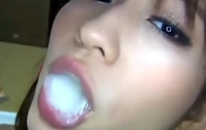 Japanese girl swallows multiple loads be fitting of thick cum