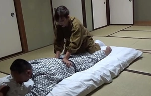 Seducing a waitress who came to lay out a futon handy a hot spring inn and had mating with her the whole turn was secretly in violation on camera in the room
