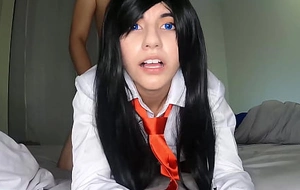 Blue eyed college virgin straight black hair has dealings debut in enactment be beneficial to cameras - japanese student- trailer