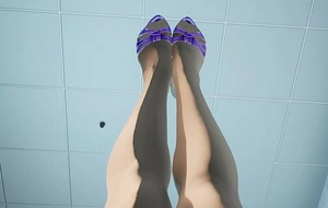 Japanese girl office hose footjob 3d animation unreal engine