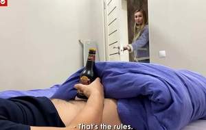 Hot MILF stepmom caught her stepson masturbating. Stepson: 