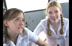 In The Schoolbus-2 cute blow and fuck . HD